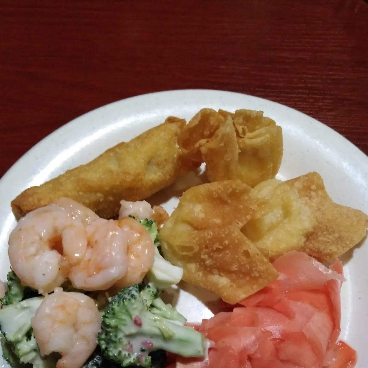 Egg Roll Crab Rangoon Steamed Shrimp Pickled Ginger