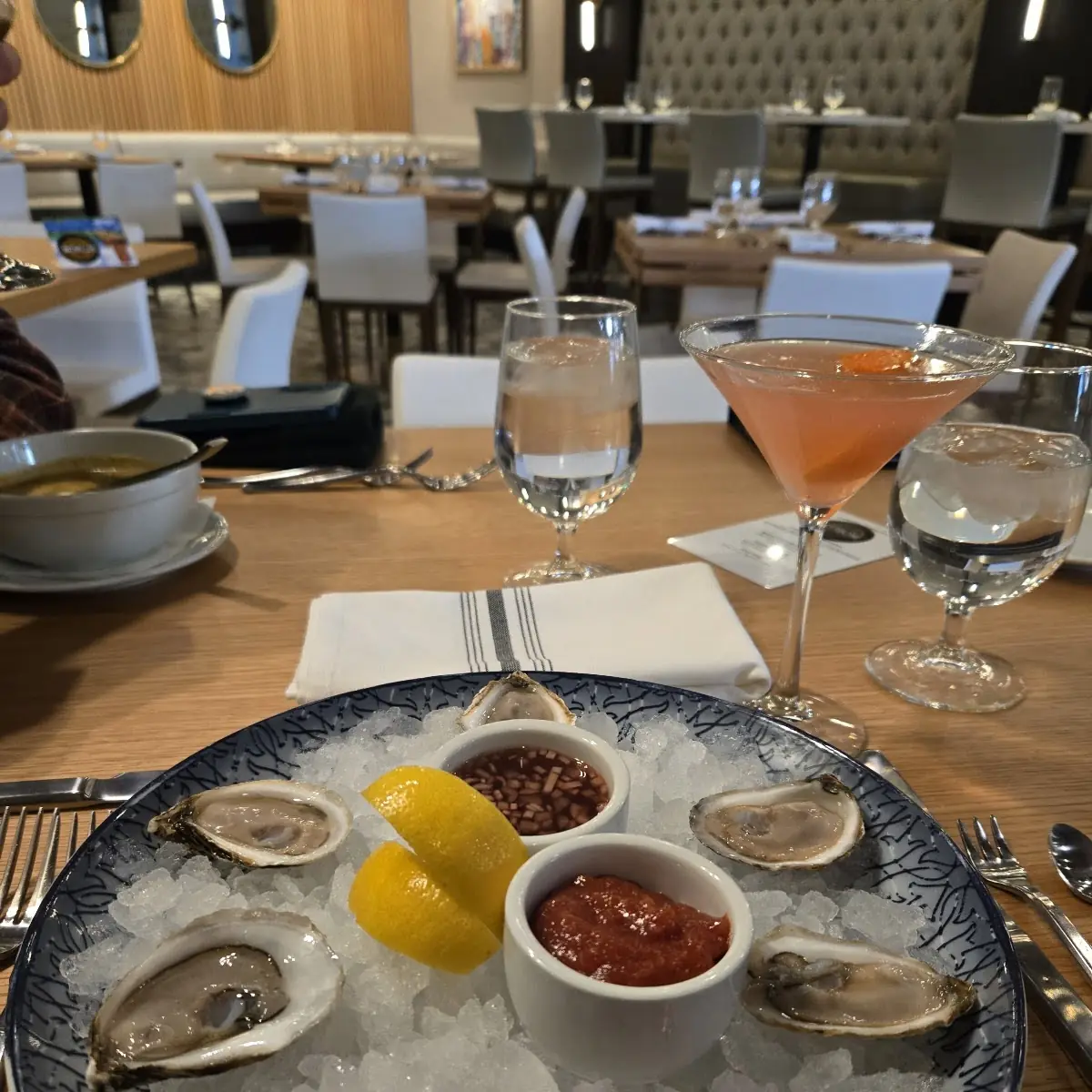 Fresh Oysters and Raw Fish Appetizer