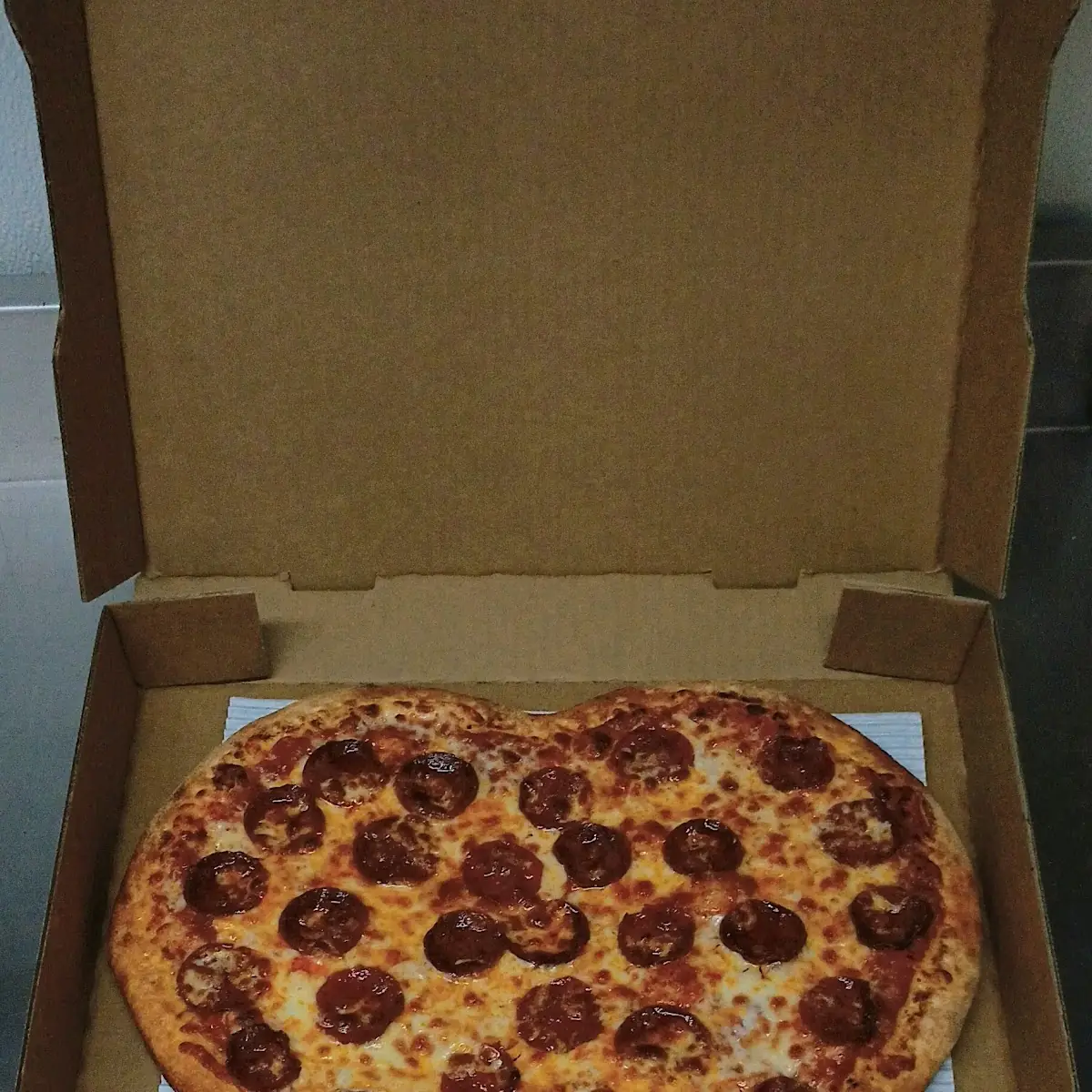 Heart Shaped Pepperoni Pizza