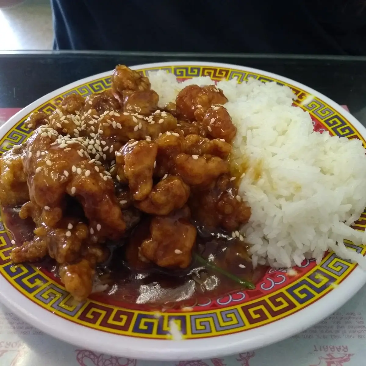 Sesame Chicken with White Rice