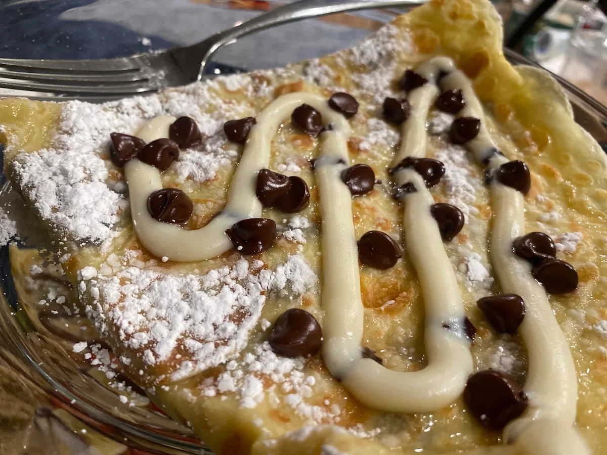 Cannoli Crepe with Vanilla Ice Cream