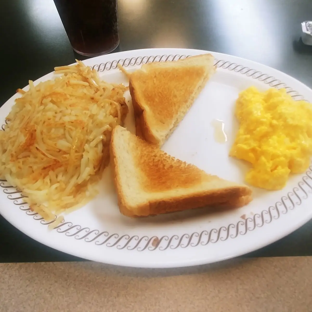 Scrambled Eggs Hash Browns Toast
