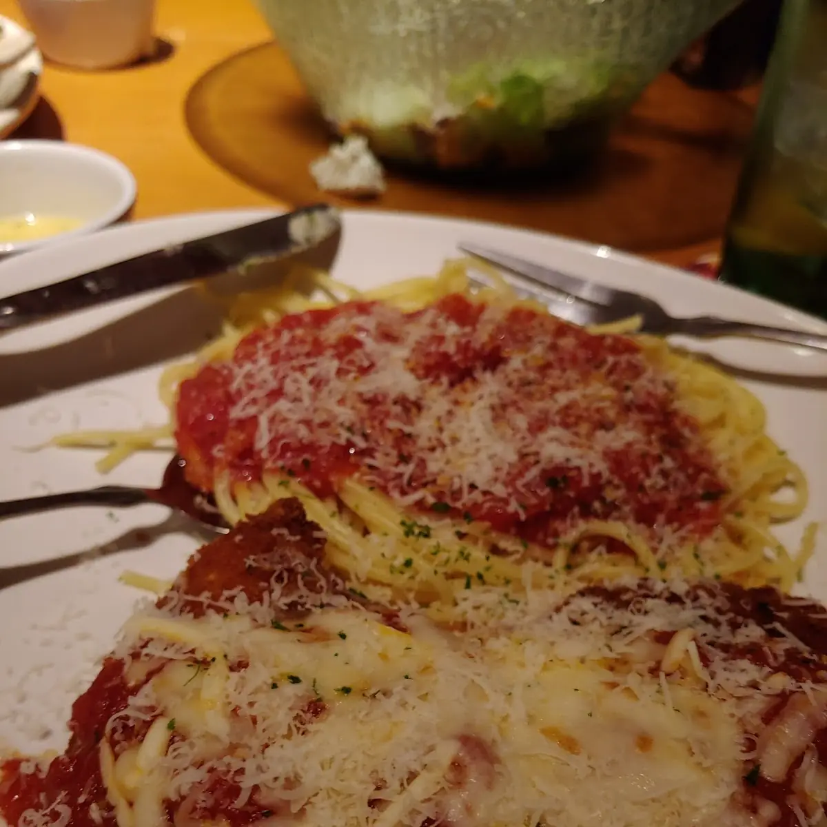 Chicken Parmigiana with Spaghetti