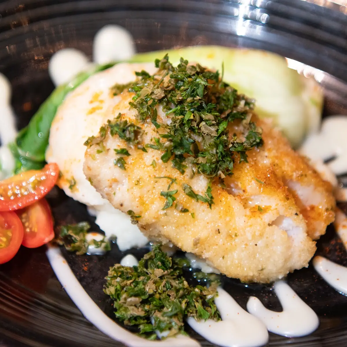 Baked Cod with Mashed Potatoes and Bok Choy