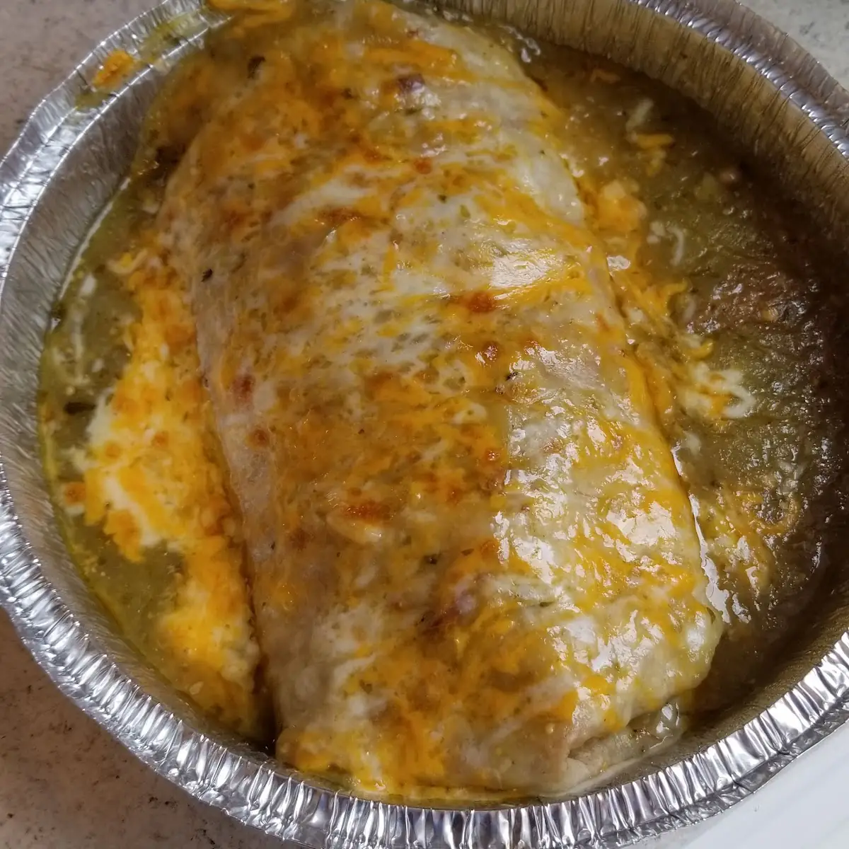 Wet Chile Verde Burrito