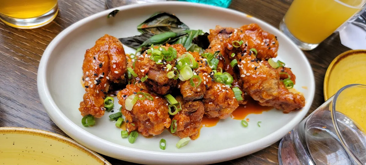 Tuna Tostada and Crispy Fried Wings