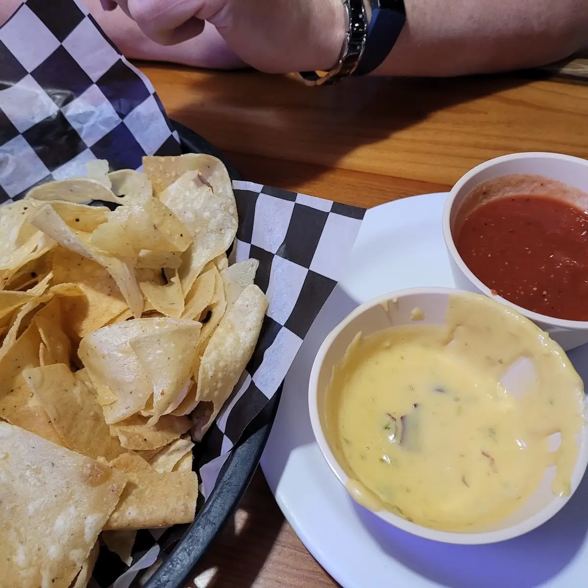 Chips Salsa and Queso