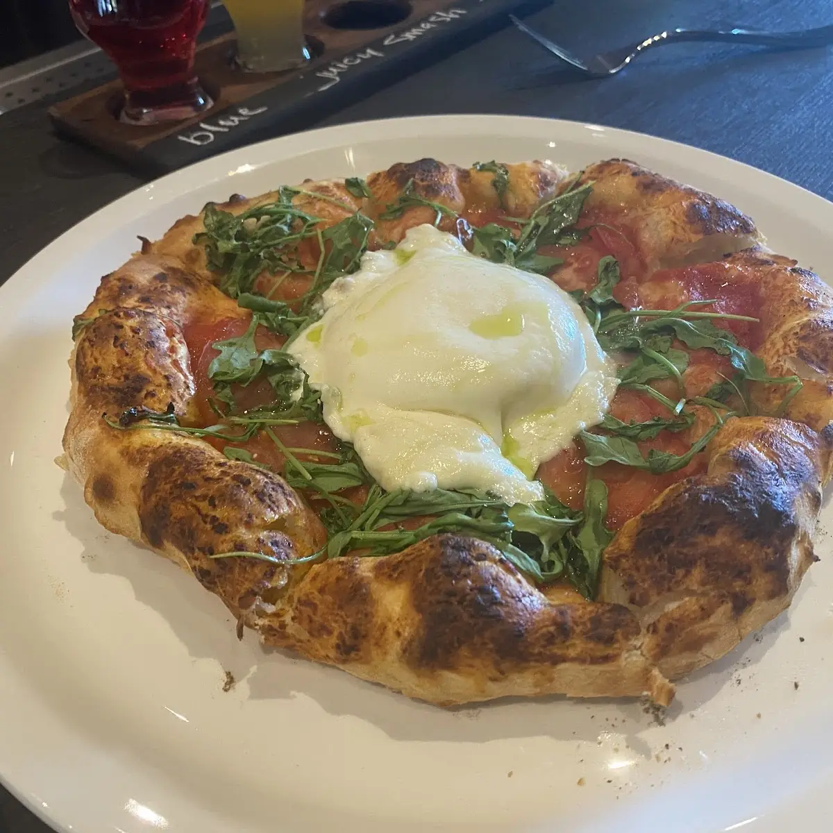 Burrata Pizza, Glasstown Brewing Company