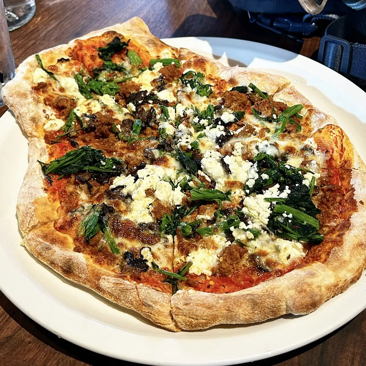 Mushroom Chorizo Pizza, Glasstown Brewing Company