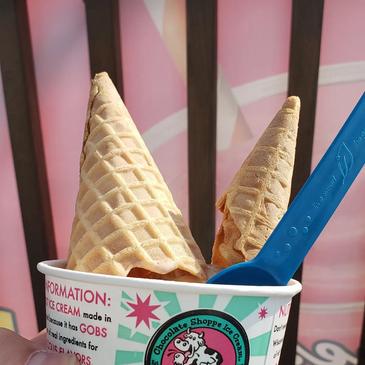 Exhausted Parent with Waffle Cone Pieces