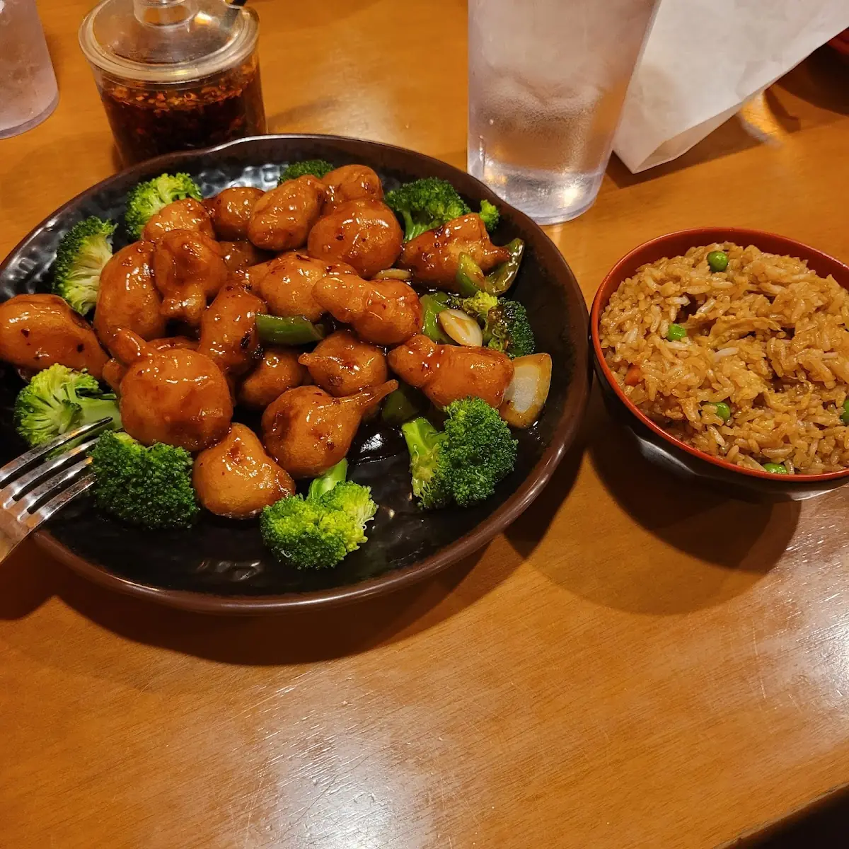 Chinese Meal with Chicken Broccoli