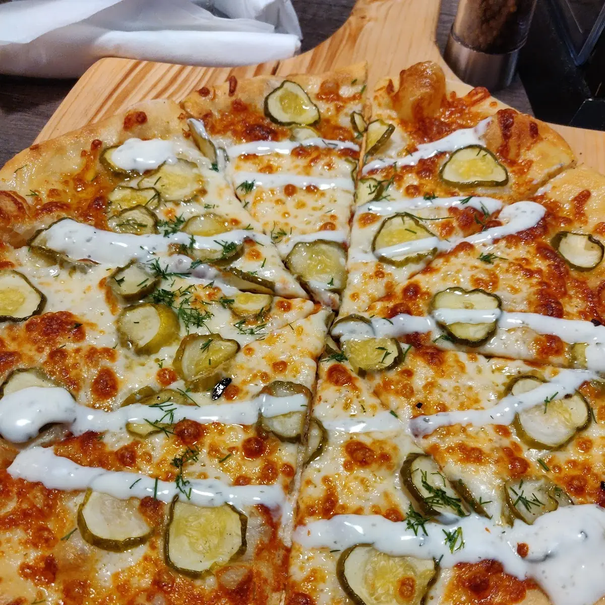 Dill Pickle Pizza, Bricks & Barley