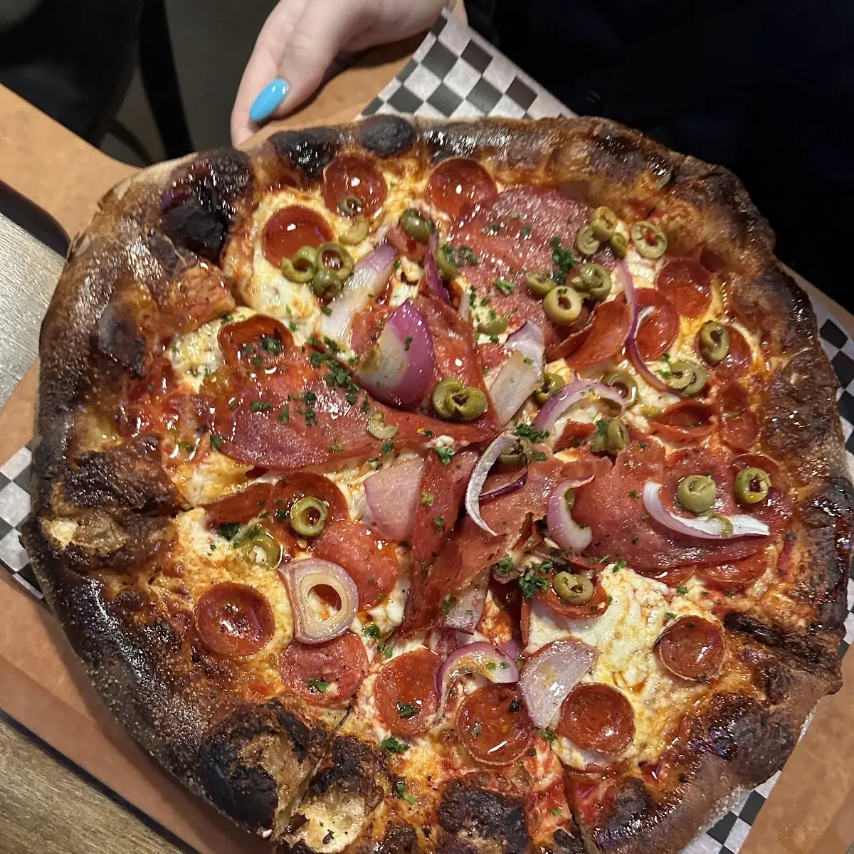 Spicy Pepperoni Pizza, Bricks & Barley