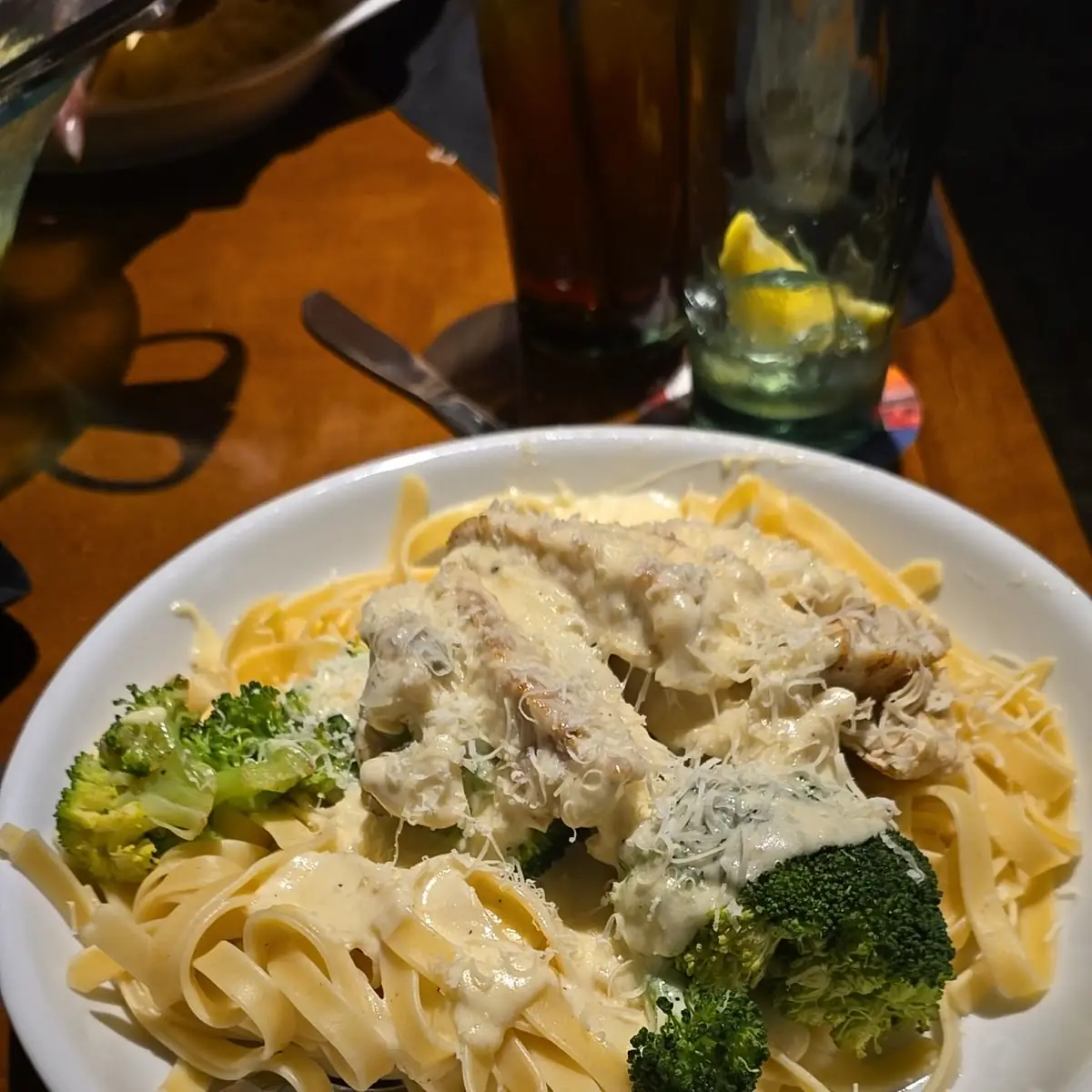 Fettuccini Alfredo with Crispy Chicken Fritta