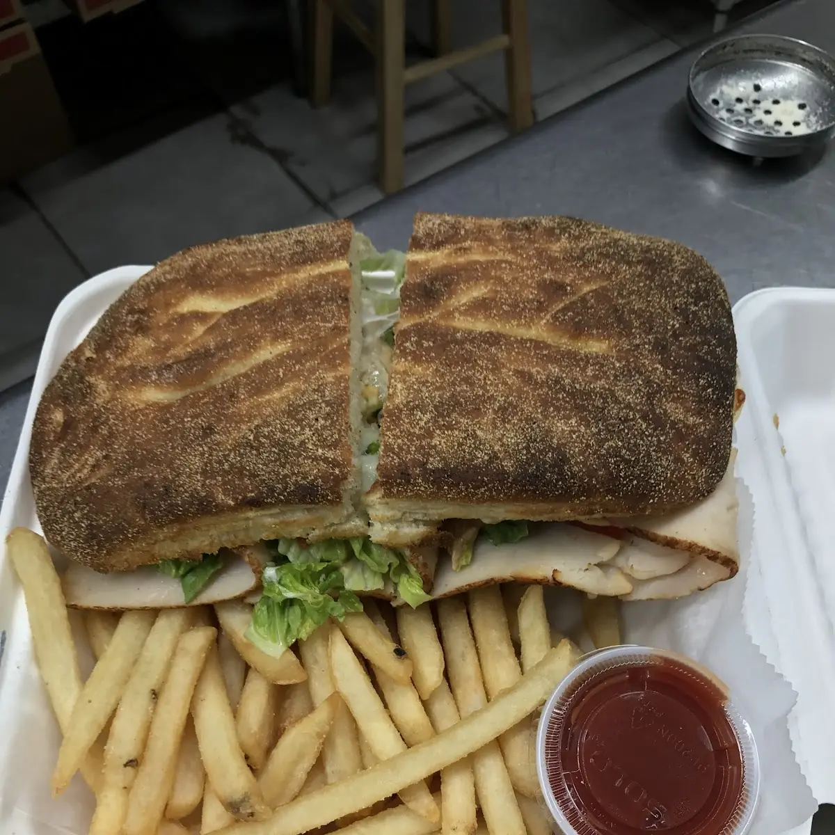 One Panini Side Fries and Can Soda