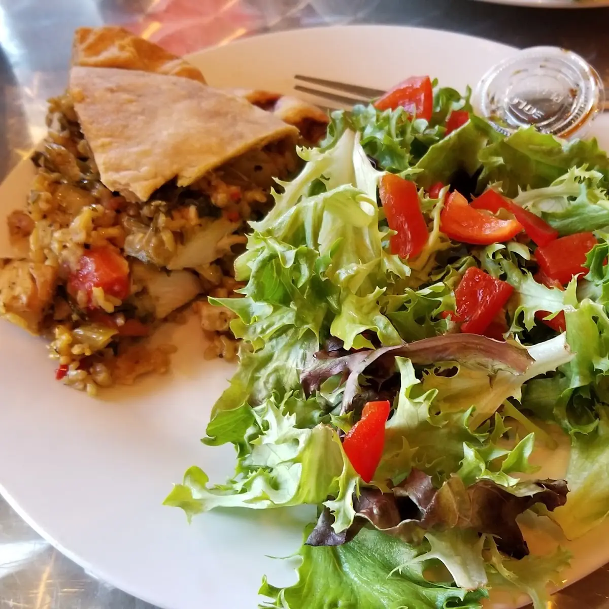 Curry Chicken Pie and Salad