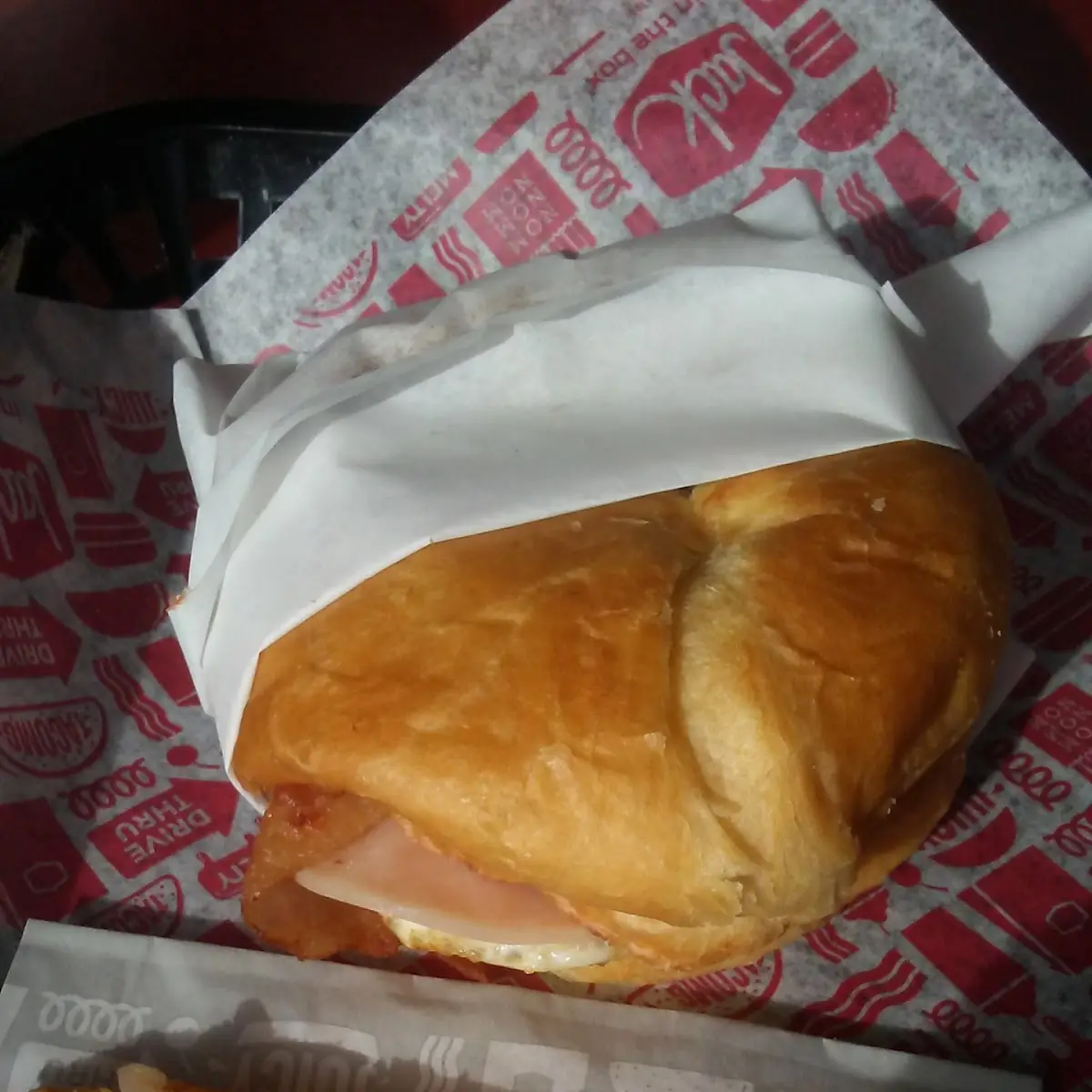 Ham Bacon Egg and Cheese Croissant