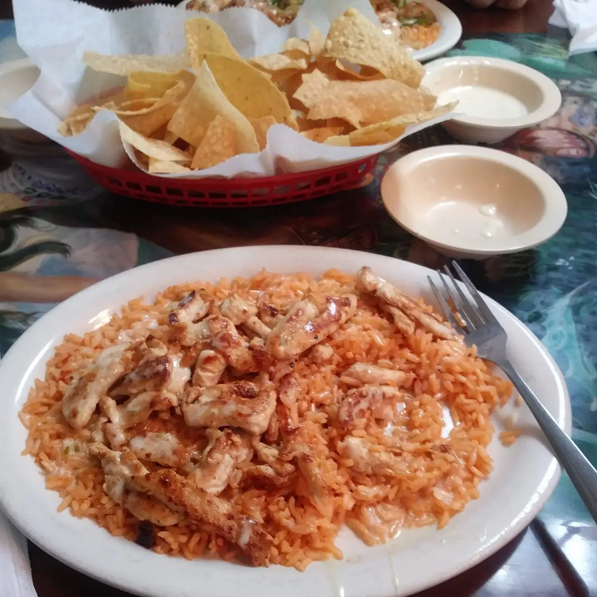 Ruby Special Fiesta Chicken over Rice Pilaf