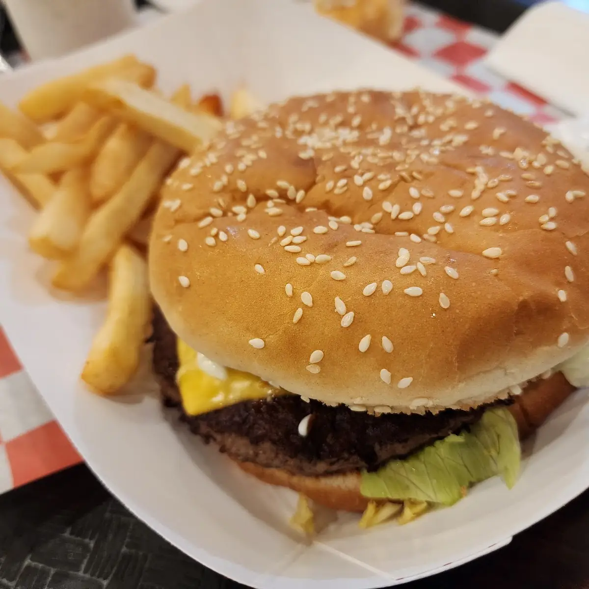 Cheese Burger and Fries with Cheese