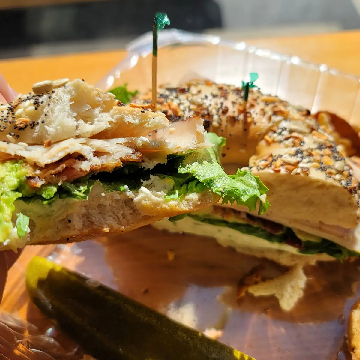 Avocado Turkey on Everything Bagel