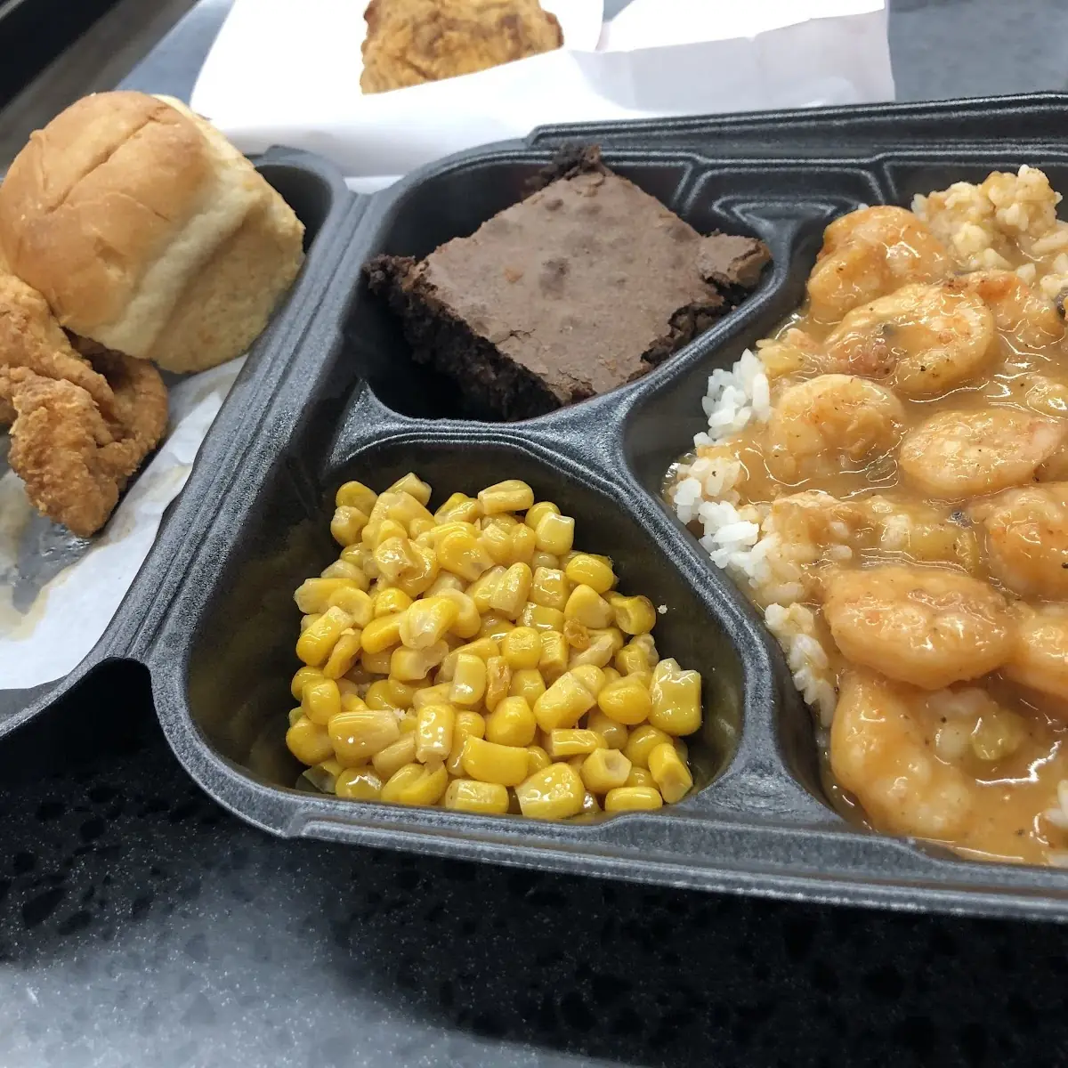 Fried Fish and Shrimp Etoufee Lunch Special
