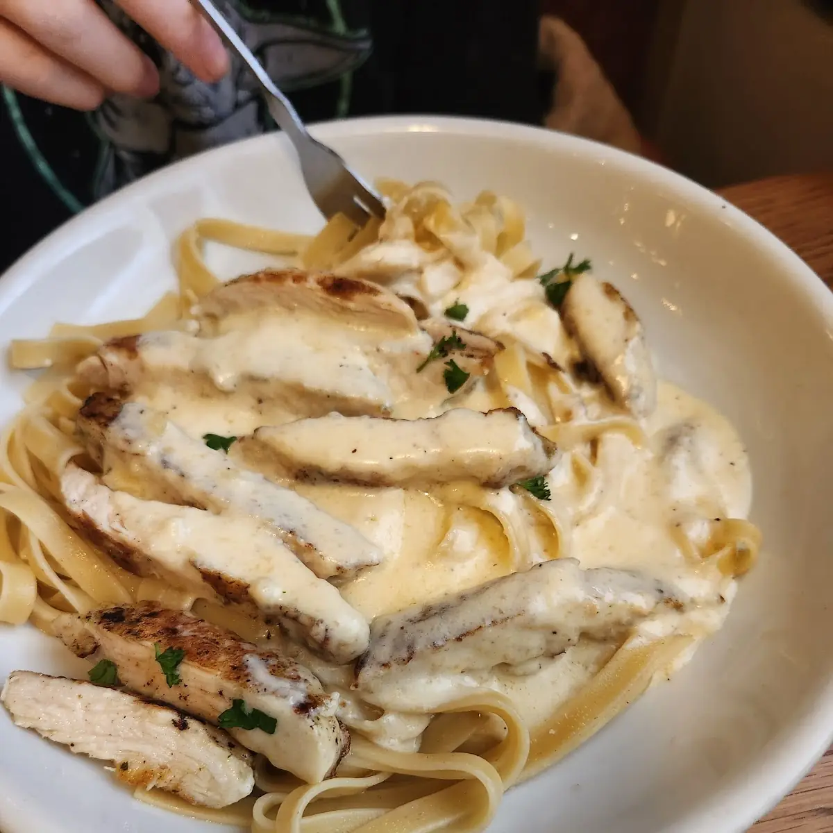 Chicken Alfredo with Chicken Fritta
