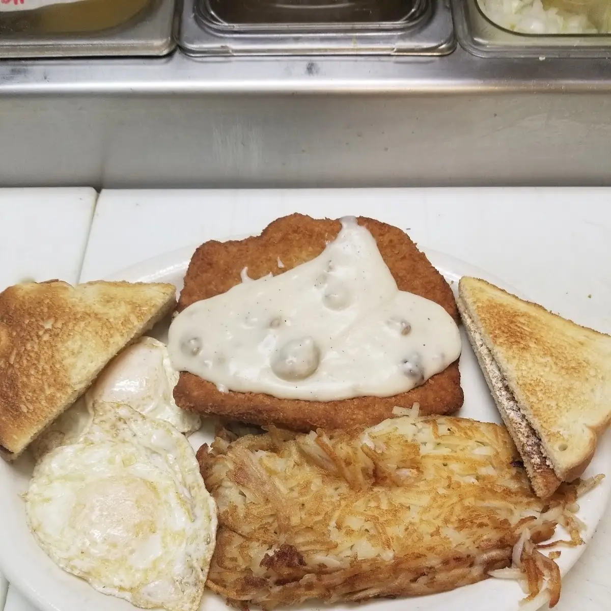 Jumbo Country Fried Steak and Eggs