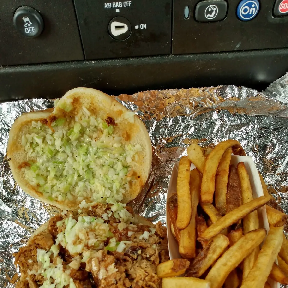 Pulled Pork Sandwich and Fries