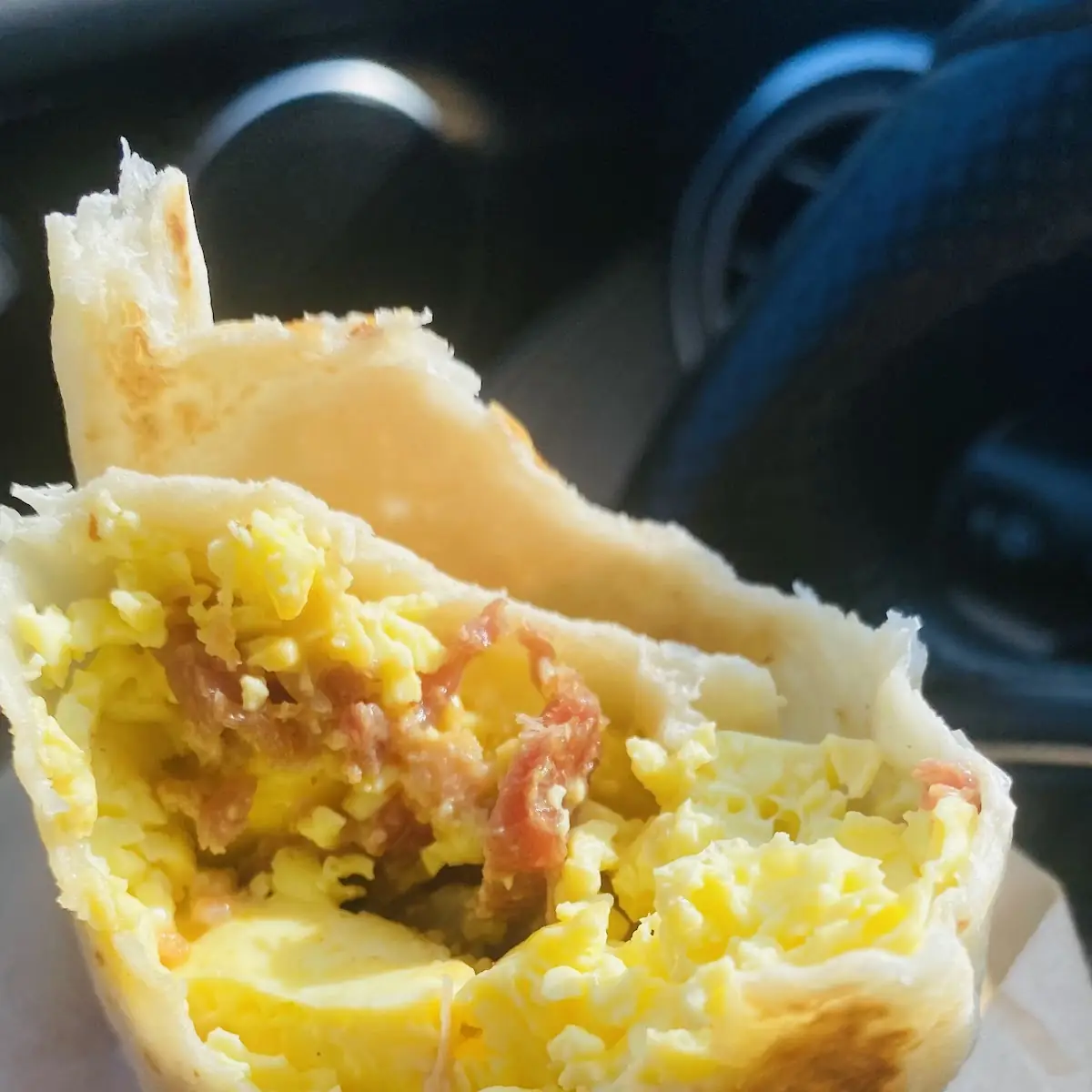 Bacon and Cheese Breakfast Burrito