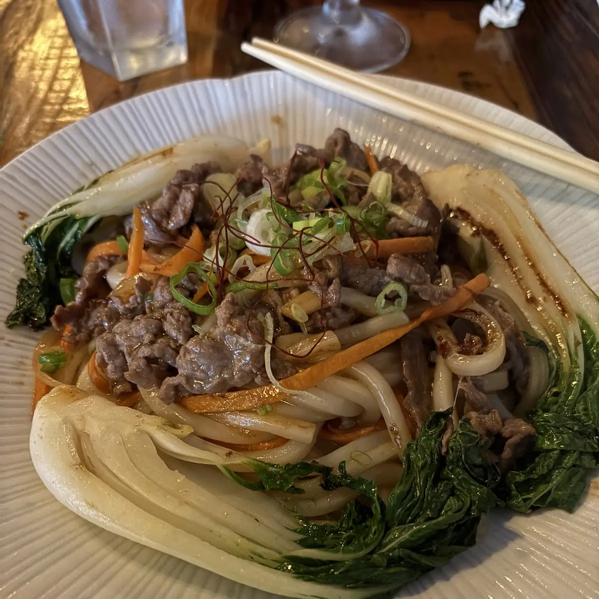 Beef Yaki Udon with Vegetables