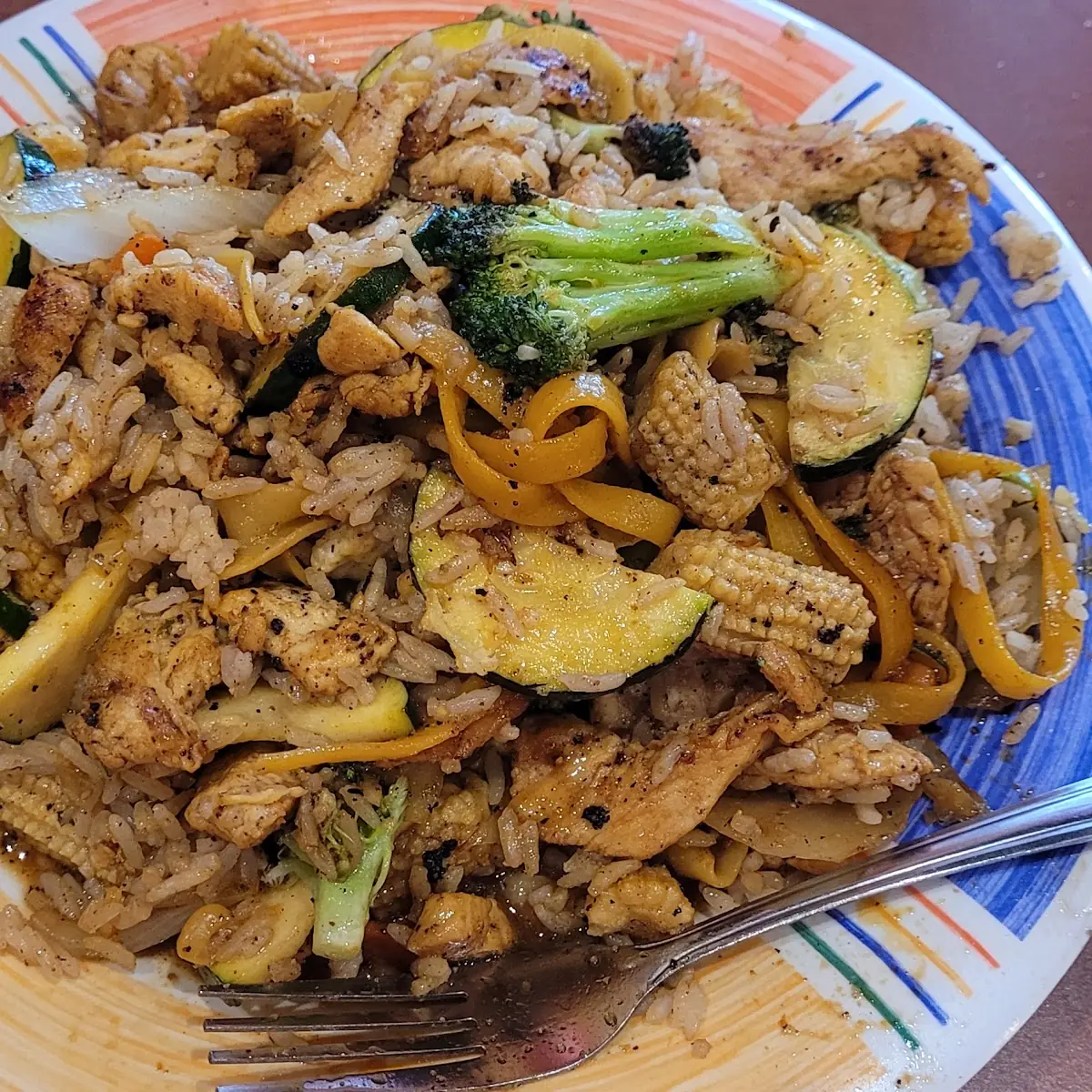 Stir Fried Mixed Vegetables Fried Rice Chicken