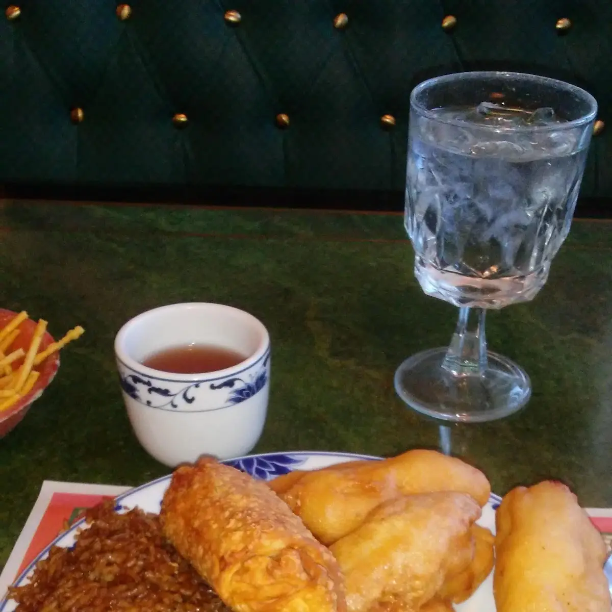 Chicken Fingers Fried Rice Egg Roll