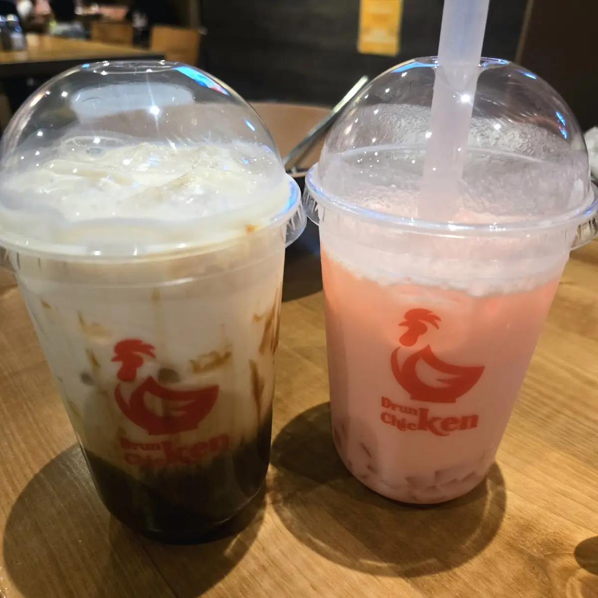 L Brown Sugar Boba & R Thai Tea Boba