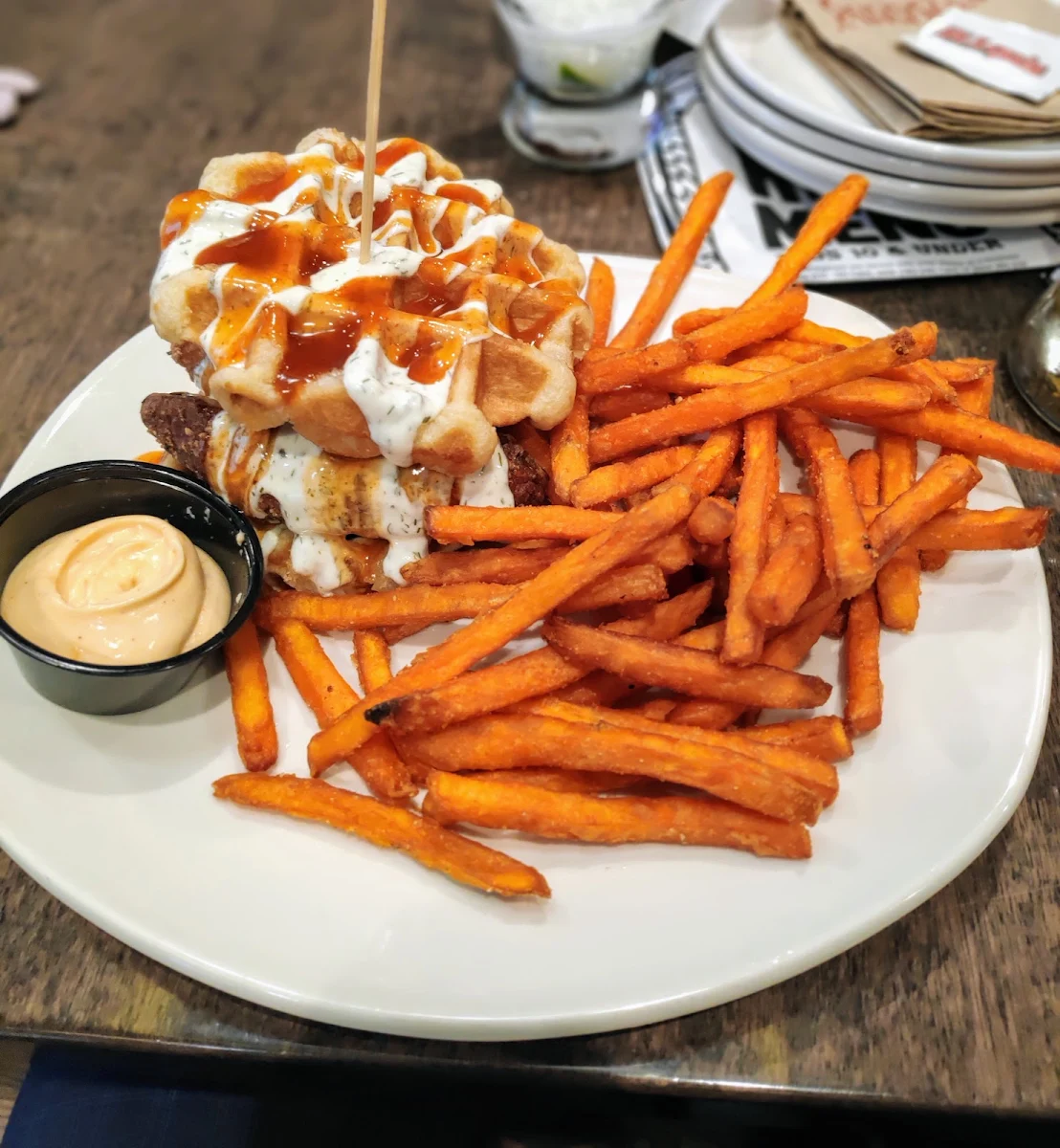 Chicken and Waffles Plate, St. Louis Bar & Grill