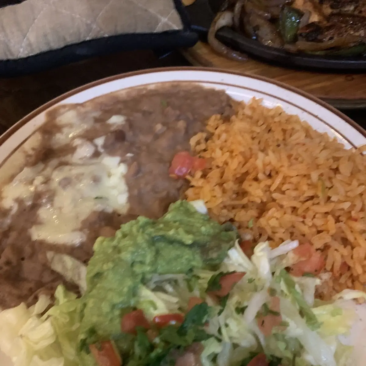 Rice Beans and Side Salad