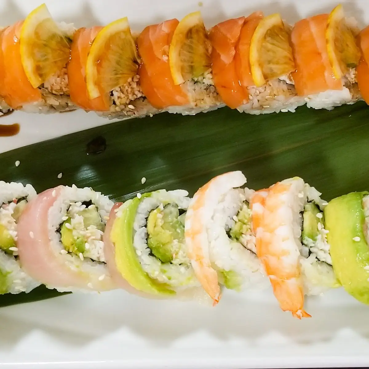 Sunset Roll Rainbow Roll