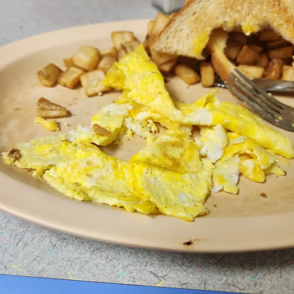 Cheese Omelette not Mixed Enough