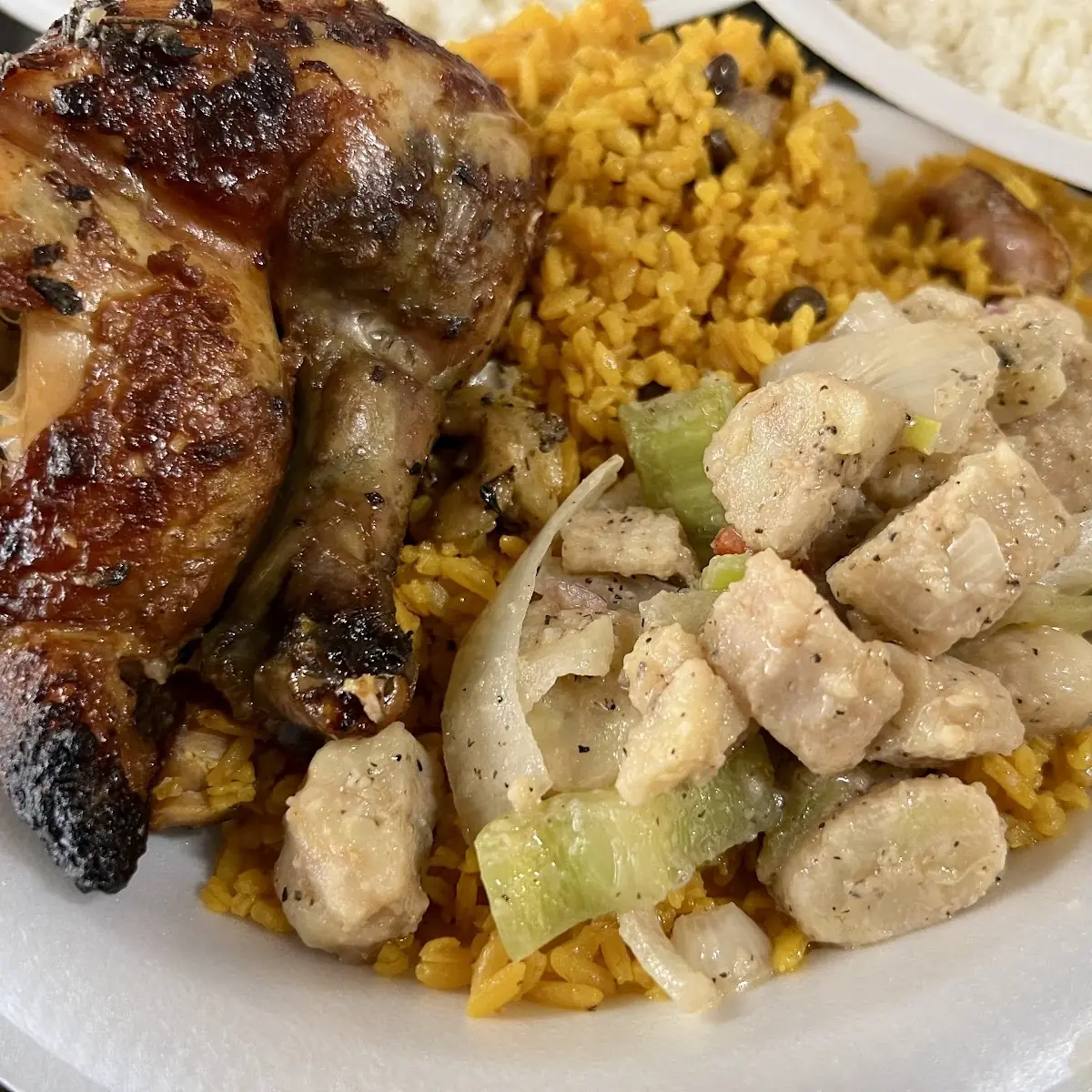 Grilled Chicken Rice and Peas