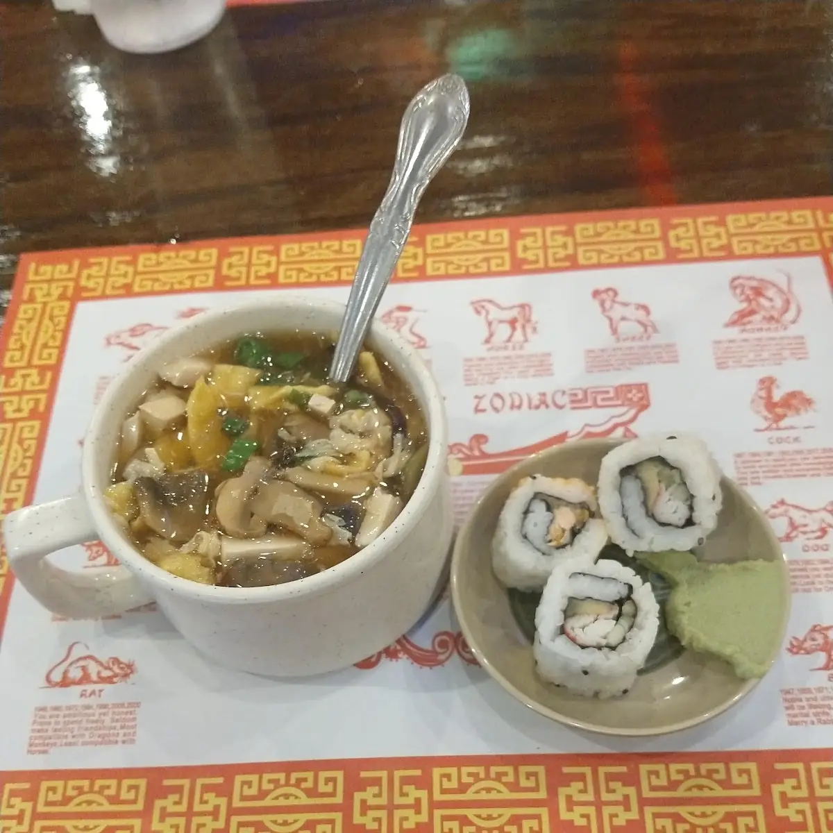 Hot & Sour Soup & Sushi