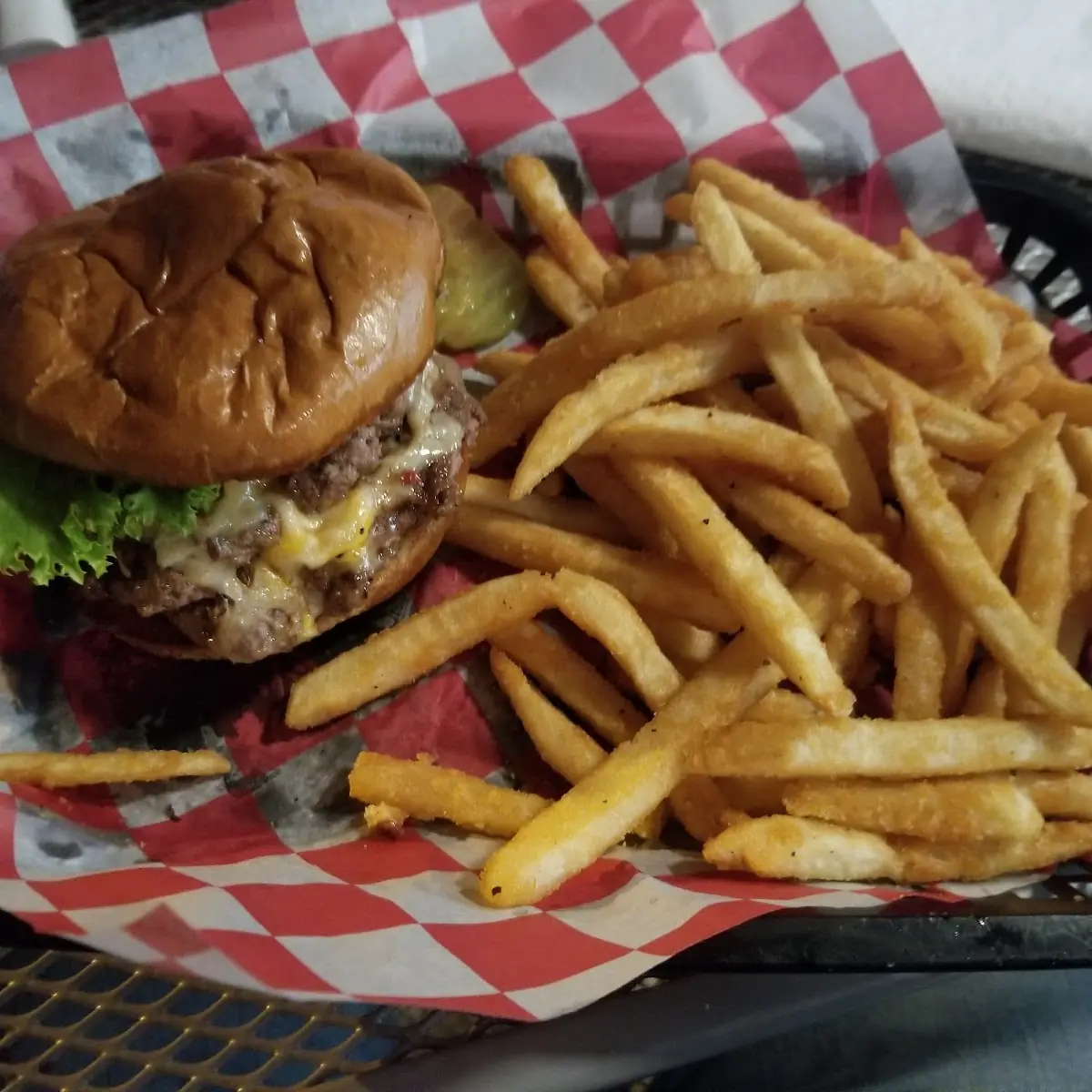 Double Hamburger Patty with Onion Rings