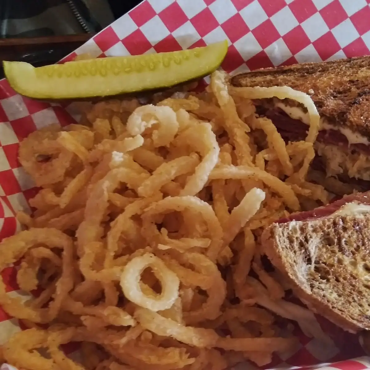 Reuben Sandwich with Onion Rings