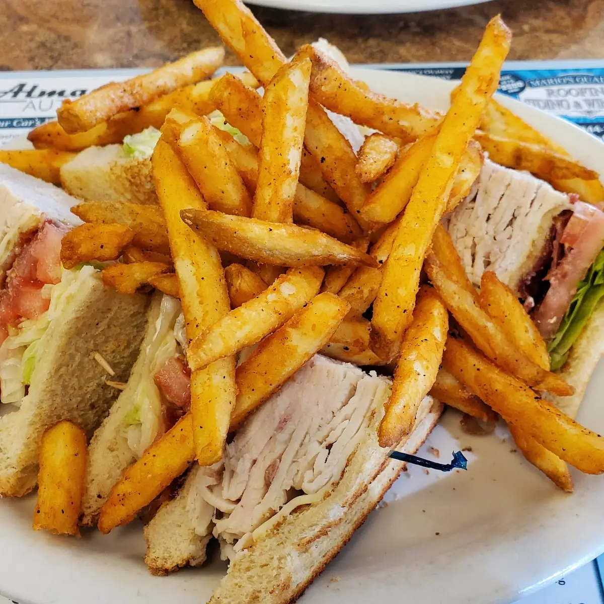 Turkey Club with Fries