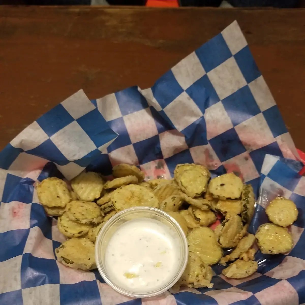 Fried Pickle Chips with Buttermilk Ranch