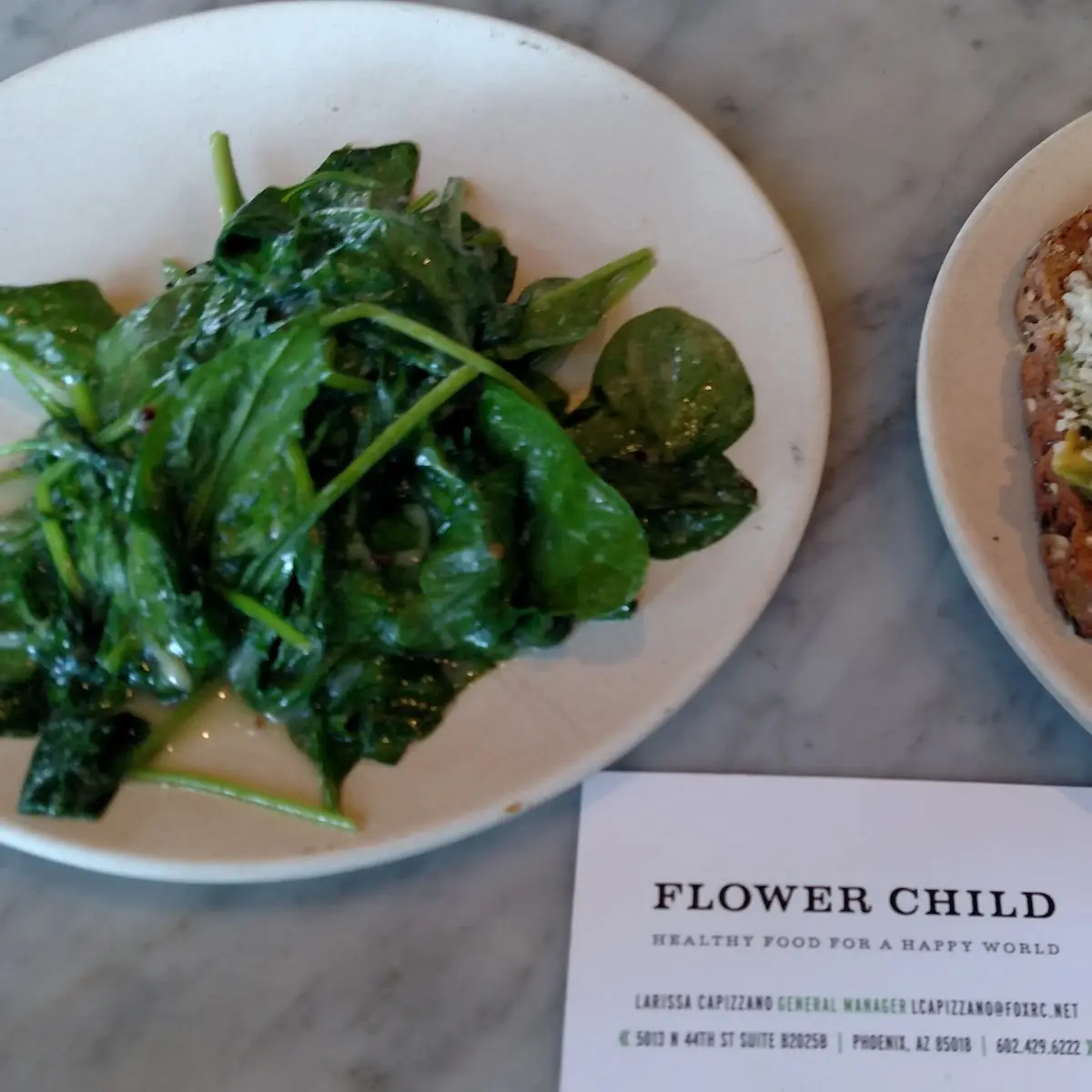 Avocado Toast and Sauteed Spinach