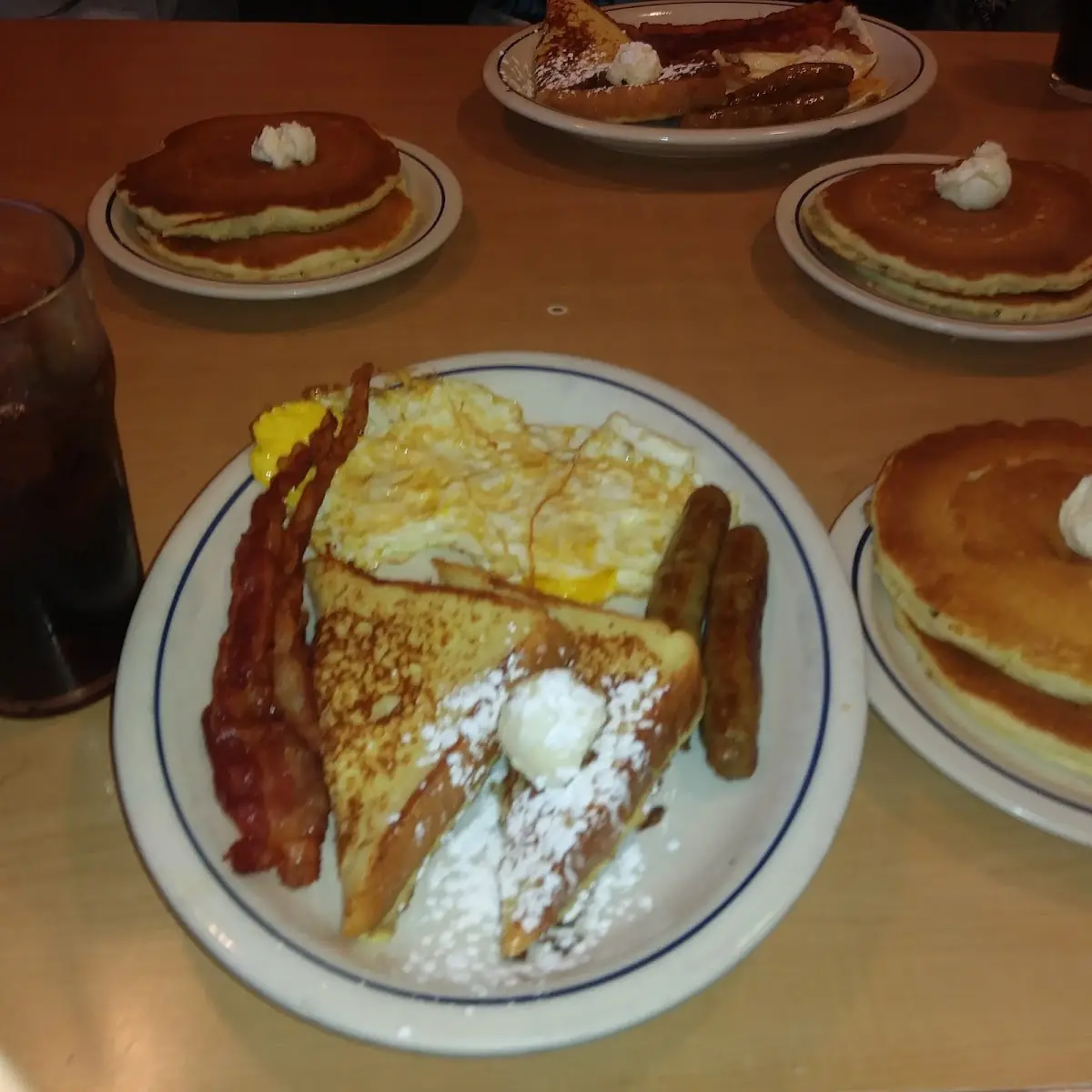 T-Bone Steak & Eggs Scrambled Eggs & Strawberry Pancakes