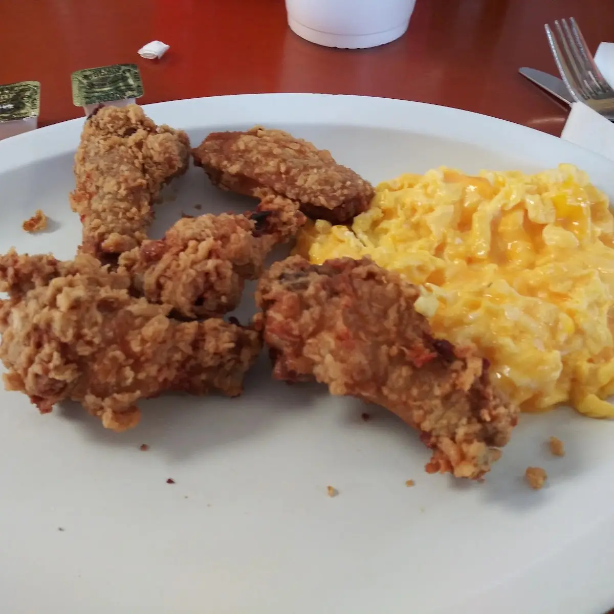 Chicken and Scrambled Eggs with Cheese