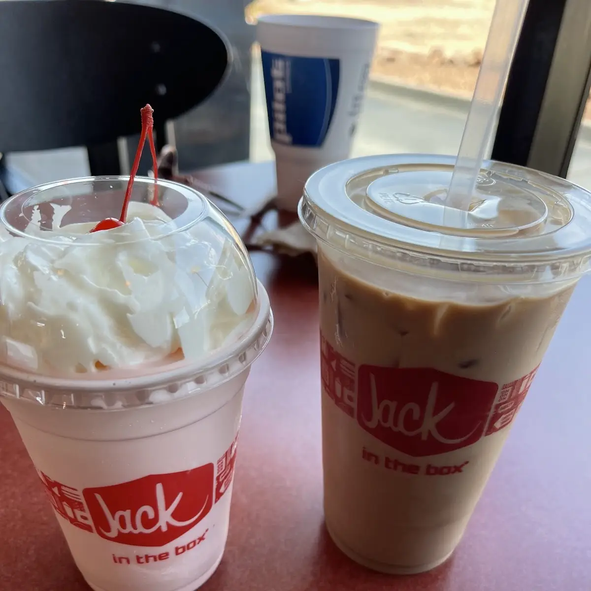 Iced Mocha and Strawberry Milkshake