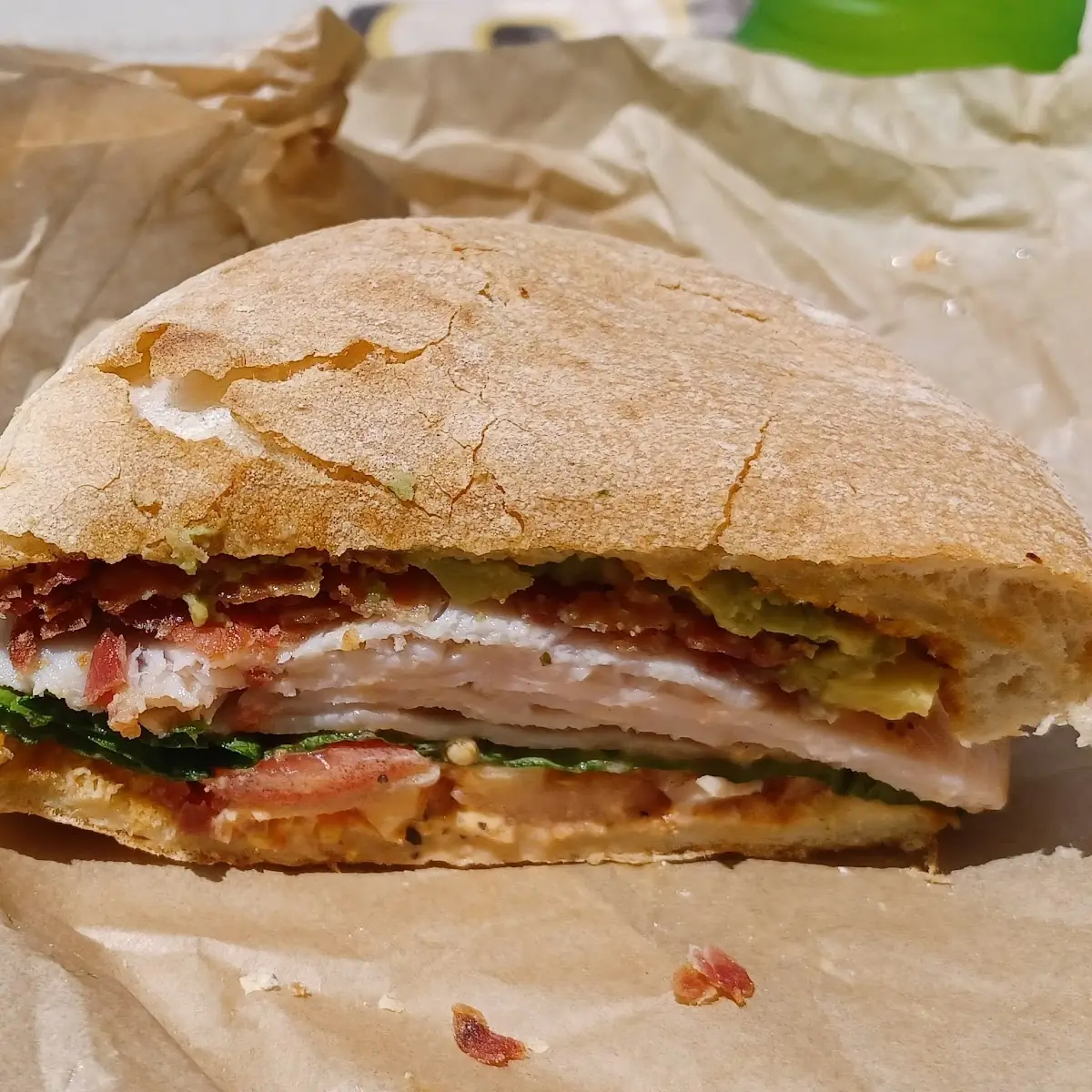 Turkey Bacon and Avocado Sandwich That's Half