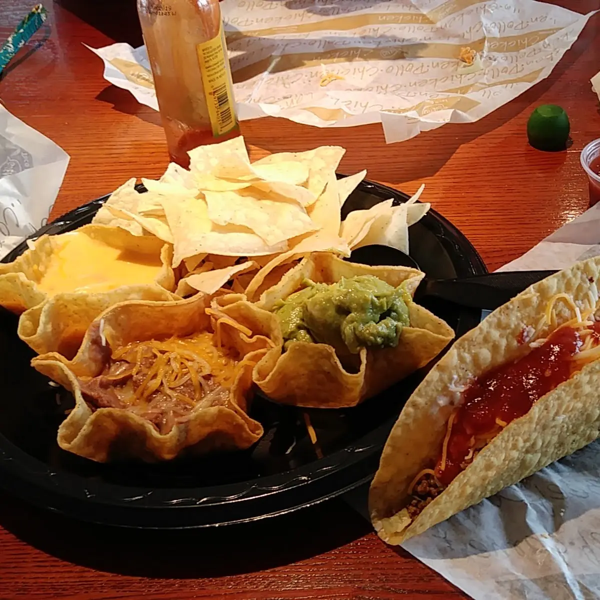 Beef Big Freaking Taco and Mexi Chips and Dips