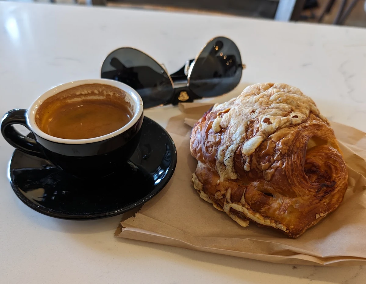 Ham & Cheese Croissant with a Doppio